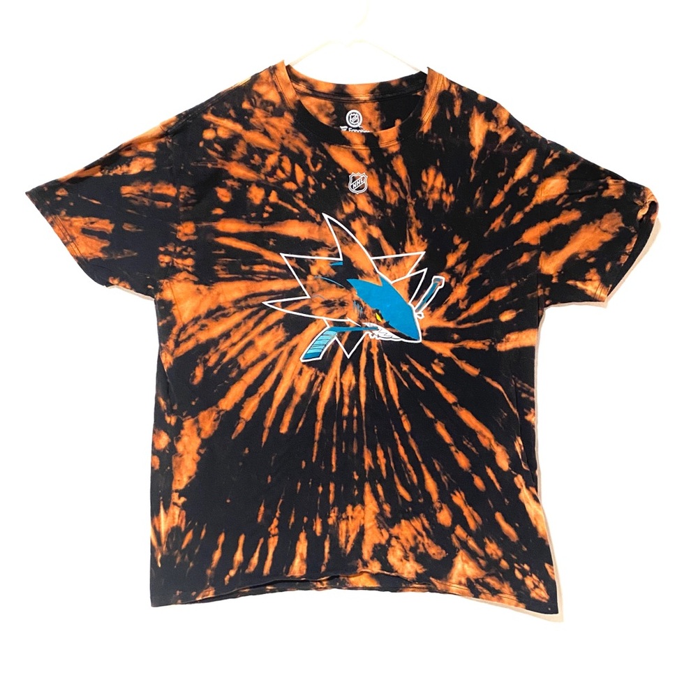 Fanatics Black and Orange Tie-Dye Short Sleeve Tee